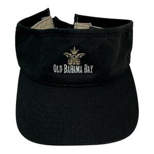 Old Bahama Bay Black Embroidered Logo Visor Adjustable Strap Cotton Blend
